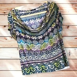 Leebe Lightweight Tribal Print Top 3X